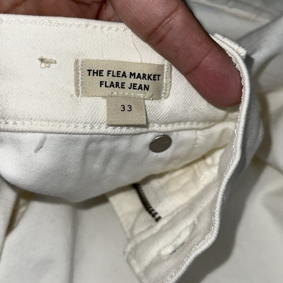 Madewell Flea Market Flare Jeans Size 33 High Rise Wide Leg Cream Festival Boho - Picture 8 of 16